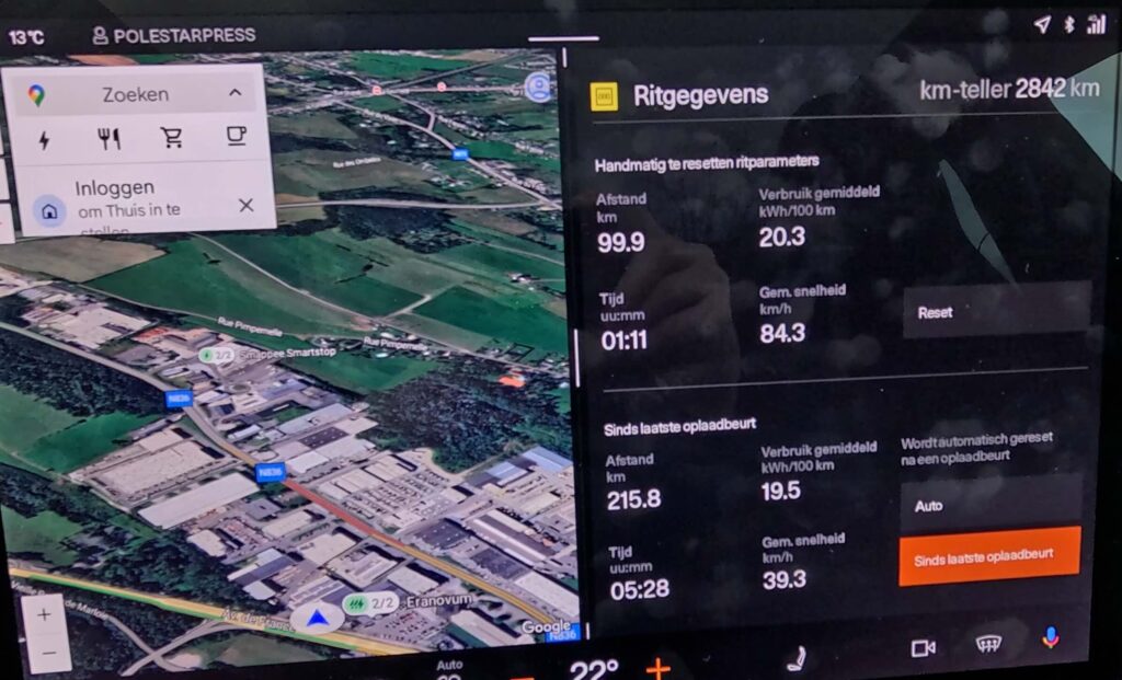 Polestar 4 Long Range Single Motor rijbereik op de autosnelweg