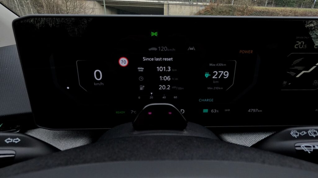 Kia EV4 Hatchback Long Range rijbereiktest autosnelweg resultaat